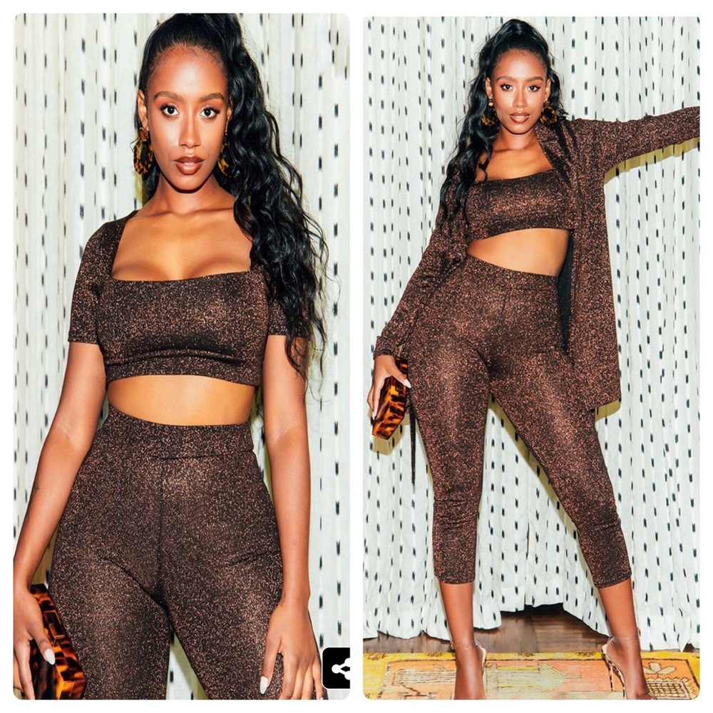 Bronze Metallic Two-Piece Set